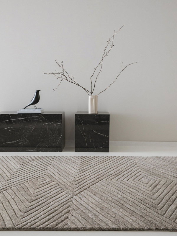 Design Wollteppich Yanis Beige/Hellbraun