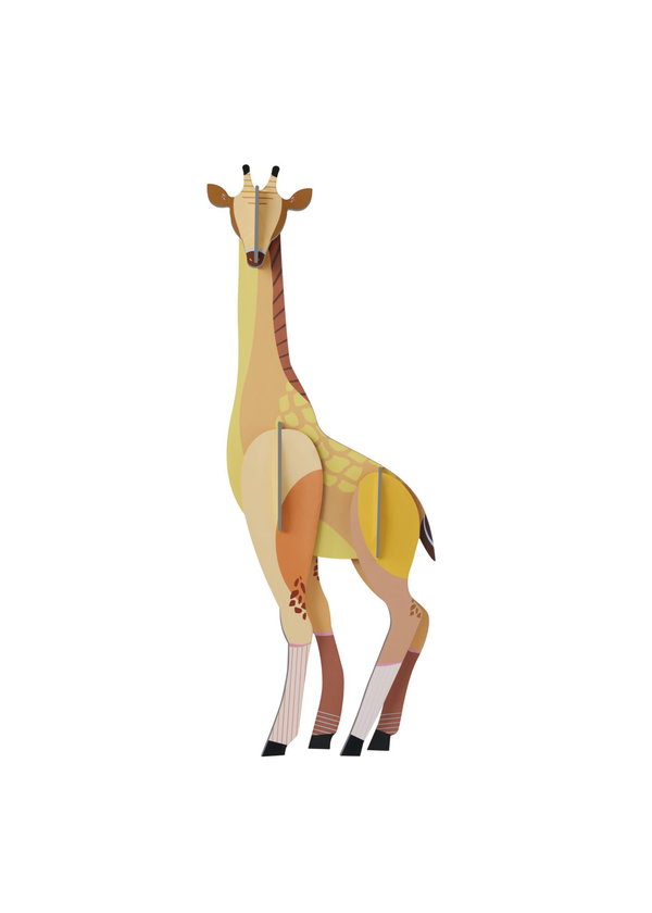 3D Wandobject gemaakt van karton 'Tall Giraffe'