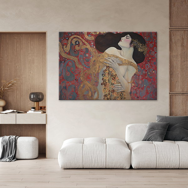 Canvas Poster 'Klimt's Passionate Embrace'