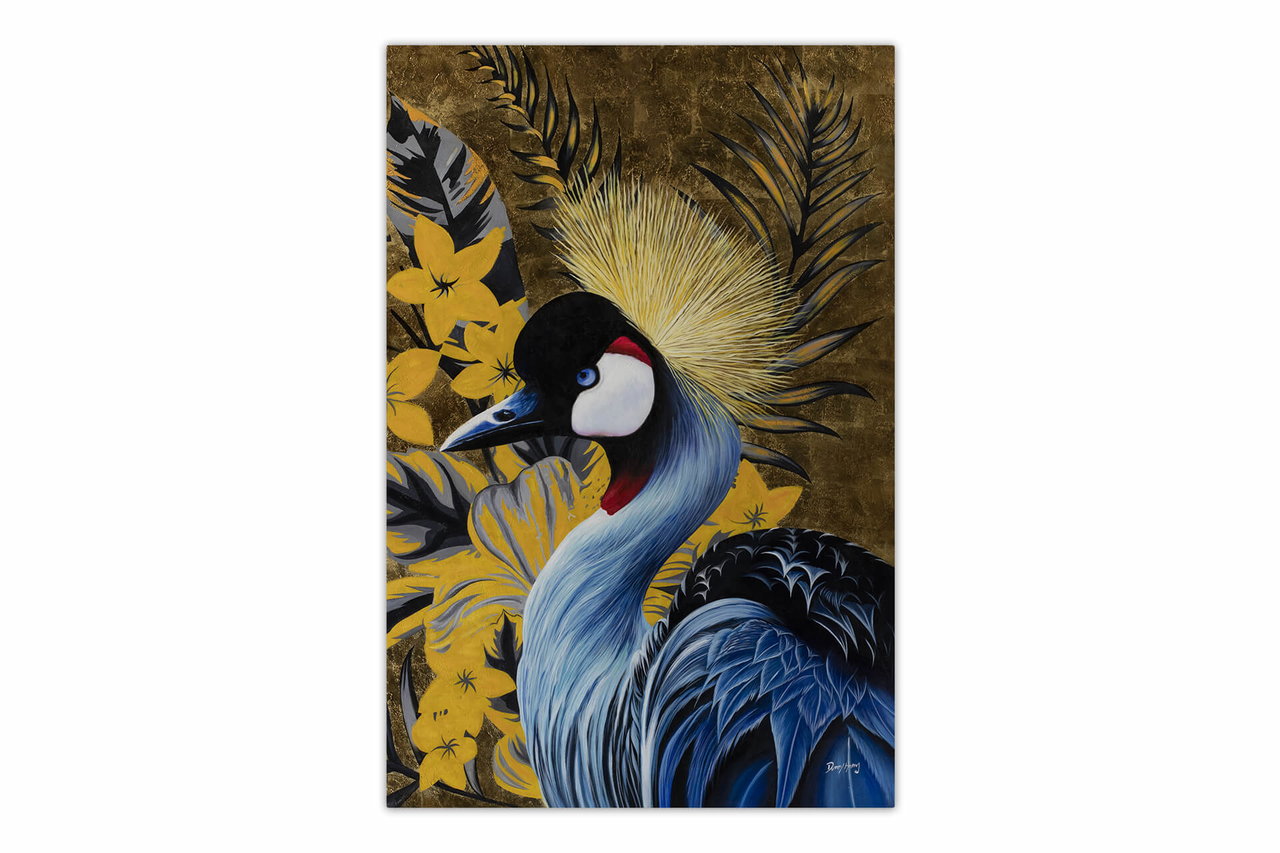 XXL Olieverf schilderijen 'Peacock Paradise' | Handgeschilderd unicum komt in de ruimte goed tot zijn recht.