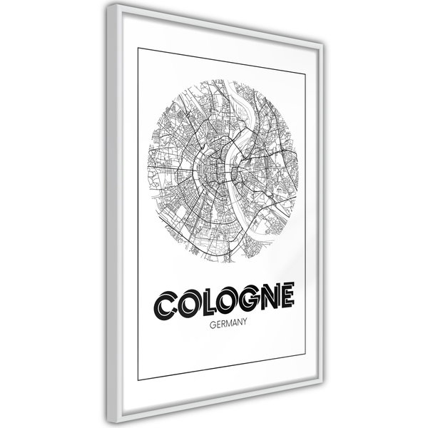 Poster 'City Map: Cologne (Round)'