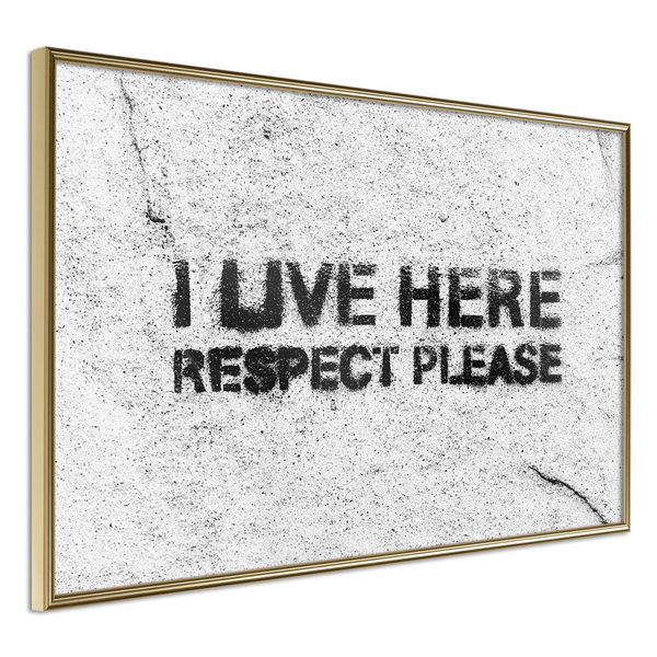 Poster 'I Live Here, Respect Please'