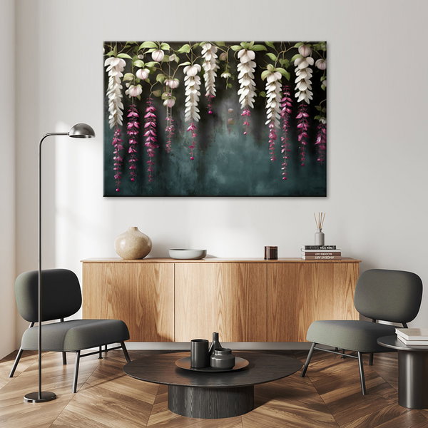 Kunstdruck auf Leinwand 'Hanging White Flowers 1'