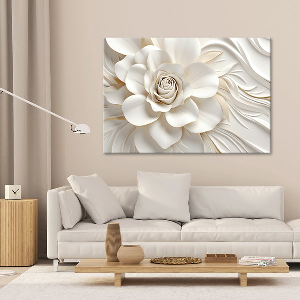Stampa su tela 'White Floral'