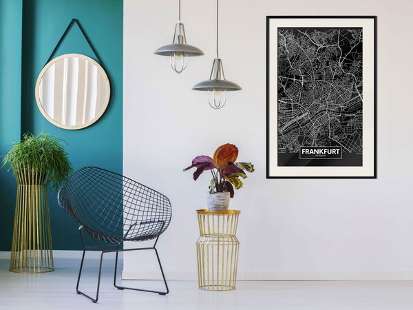 Poster 'City Map: Frankfurt (Dark)'
