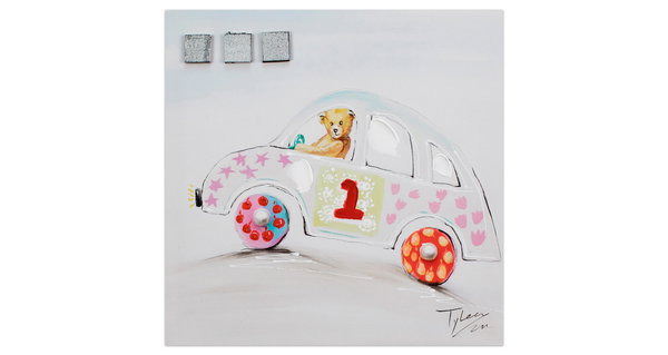 Handbemalter Kunstdruck 'Catch Me If You Can' 25x25cm