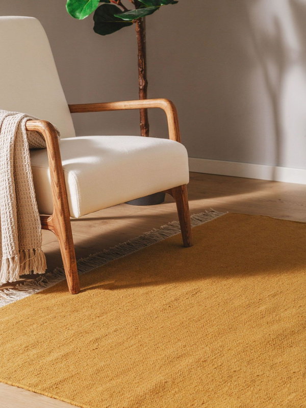 Design Wollteppich Liv Gelb
