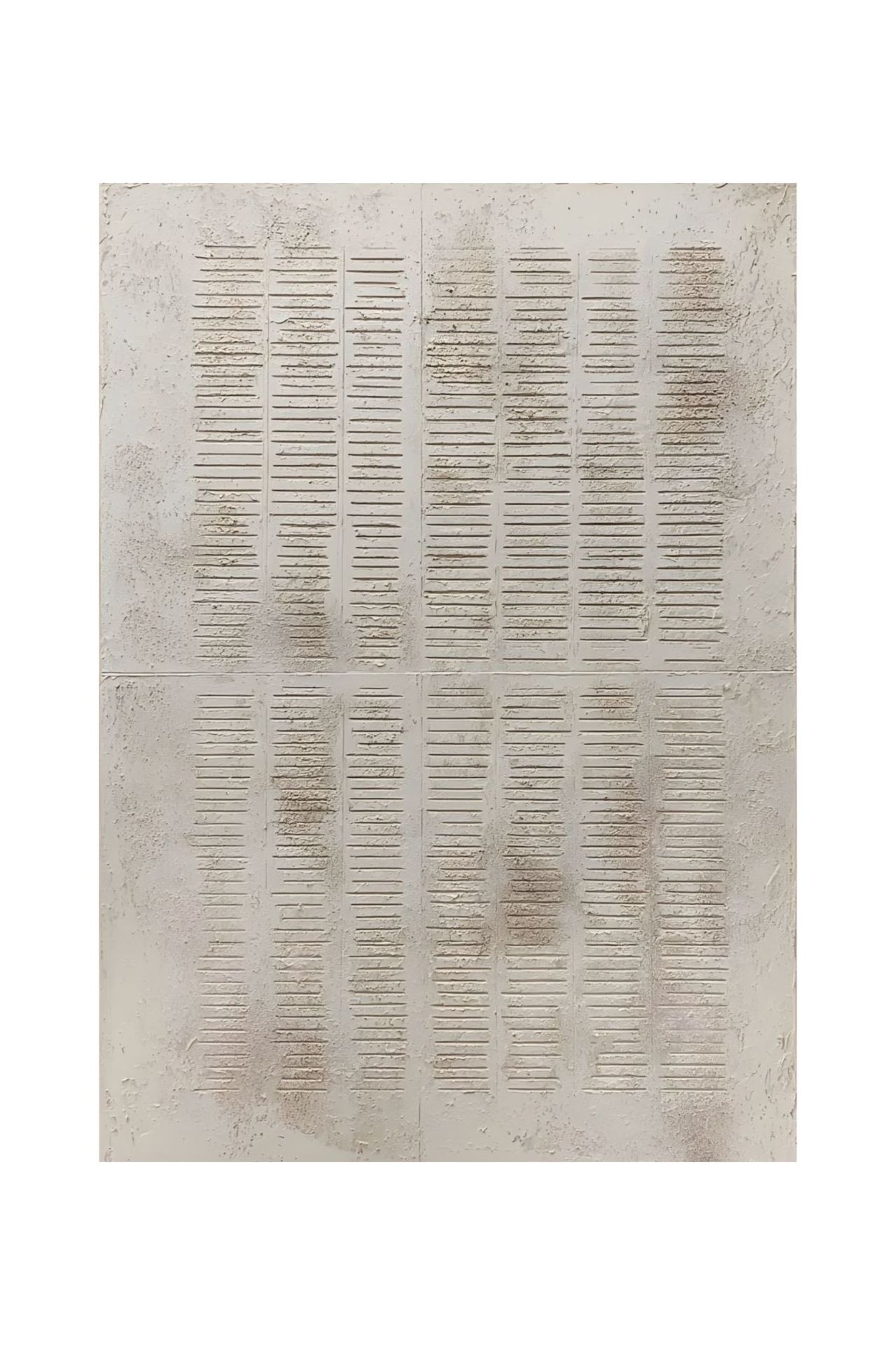 Handgeschilderd schilderij 'Wabi-Sabi Lijnen 1' | incl. certificaat van echtheid komt in de ruimte goed tot zijn recht.