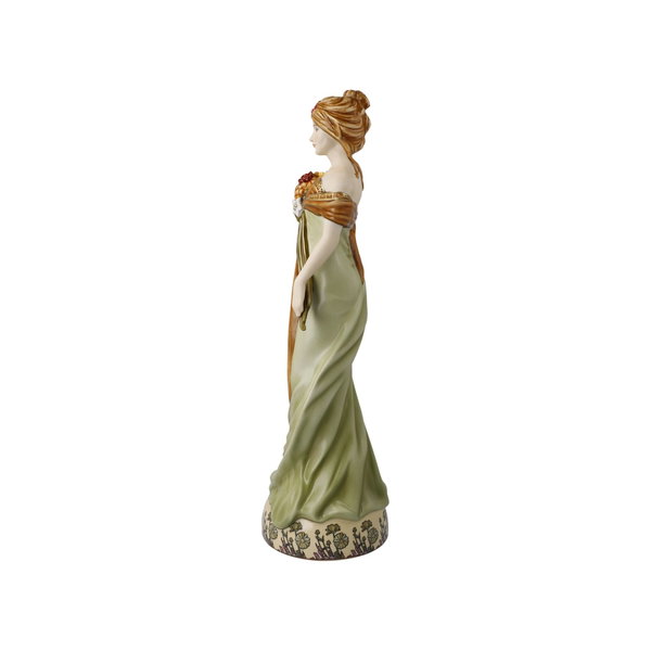 Porzellan Figur 'Frühling' von Alphonse Mucha 9,5x32,5x10cm