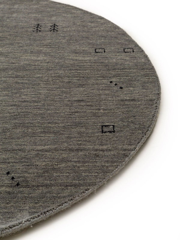 Design Runder Wolltepich Jamal Grau