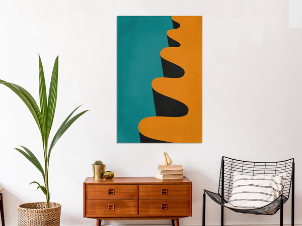 Kunstdruck auf Leinwand 'Orange Wave Vertical'