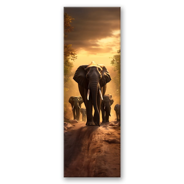 Kunstdruck auf Leinwand 'Elephant and Calves'