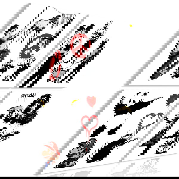 Impression sur toile 'Banksy World (4 Parts)'