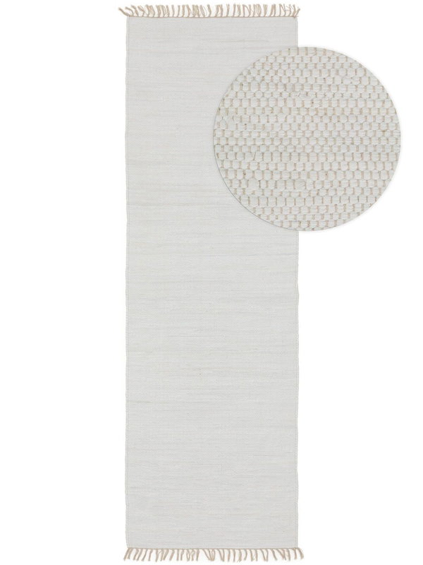 Design Teppich aus recyceltem Material Tom Weiß