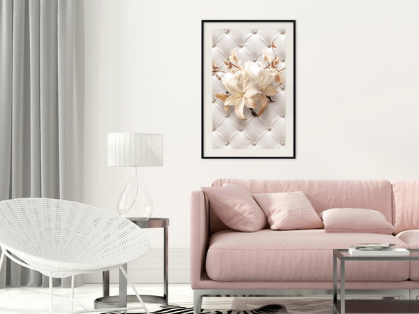 Juliste 'Lilies on Leather Upholstery'