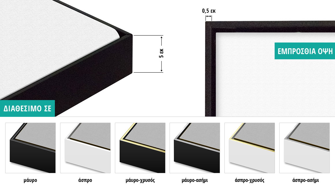 Zusätzliche Schattenfugenrahmen erhältlich