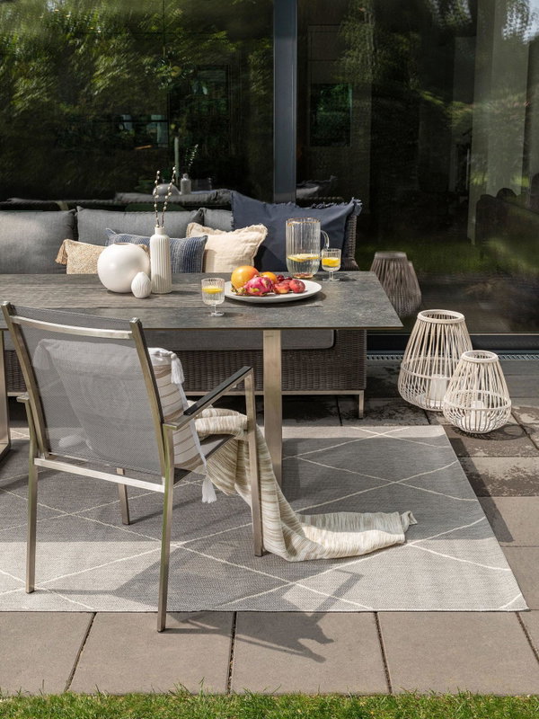 Design In- &amp; Outdoor-Teppich Metro Grau