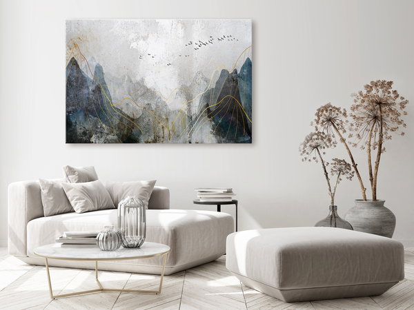 Kunstdruck auf Leinwand 'Misty Mountain Pass Wide'