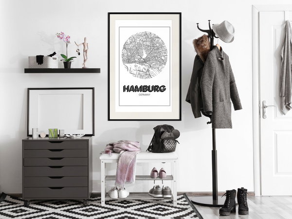 Poster 'City Map: Hamburg (Round)'
