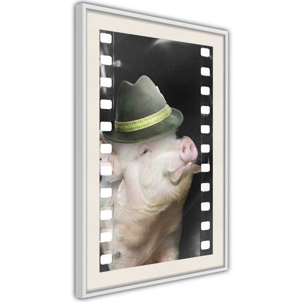 Poster 'Pig with Mustache'