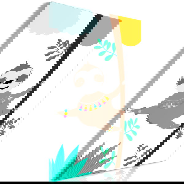 Impression sur toile 'Happy Sloth Vertical'