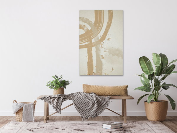 Kunstdruck auf Leinwand 'Beige Minimalism Vertical'