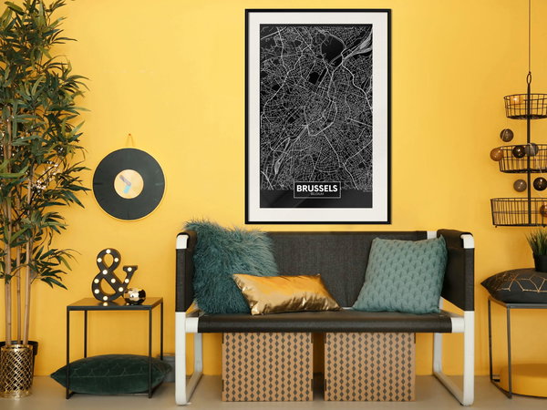 Poster 'City Map: Brussels (Dark)'