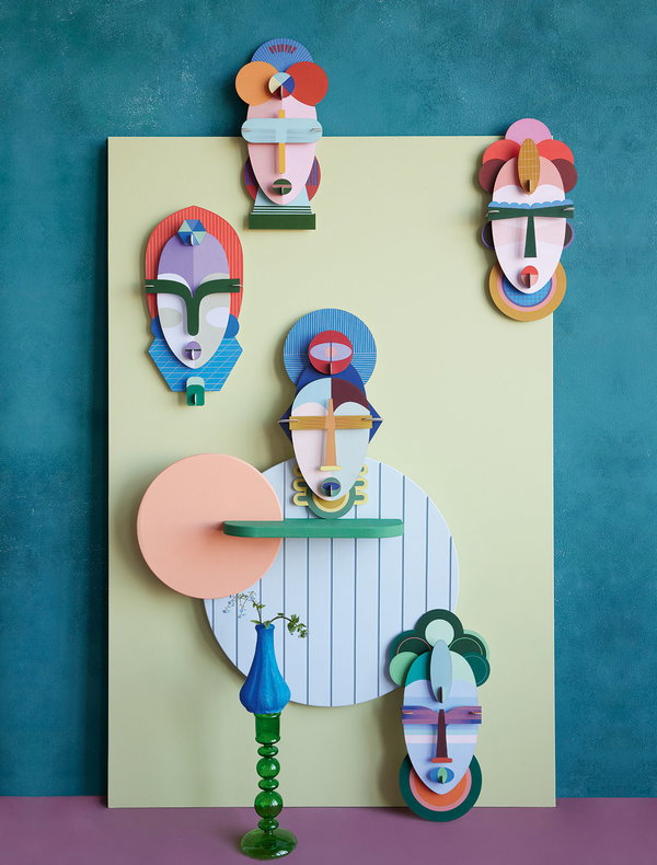 Wanddeko Papier 'Geometrische Maske'