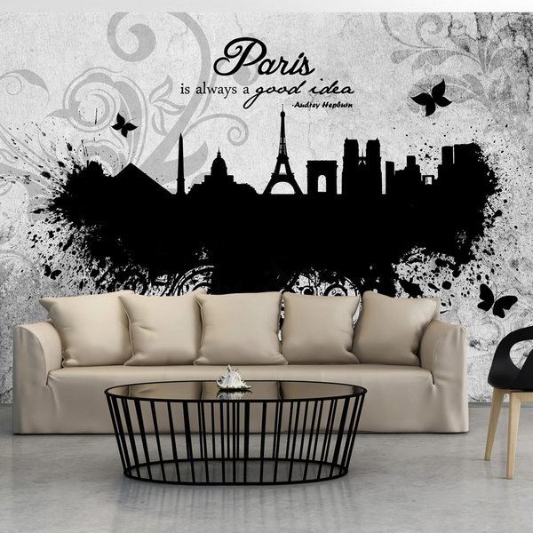 Wallpaper 'Paris is always a good idea - black and white'