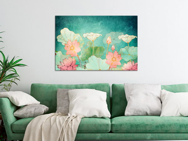 Kunstdruck auf Leinwand 'Fairytale Flowers Wide'
