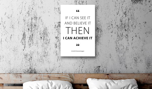 Kunstdruck auf Leinwand 'Quote - Arnold Schwarzenegger Vertical'