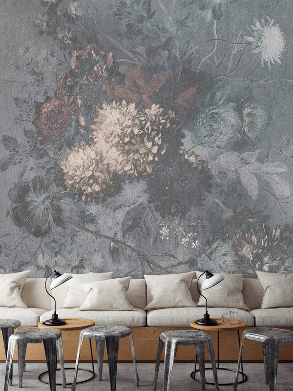 Tapete 'Bouquet Gris 1' 300x270cm