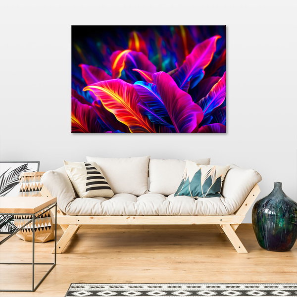 Kunstdruck auf Leinwand 'Neon Jungle 1'