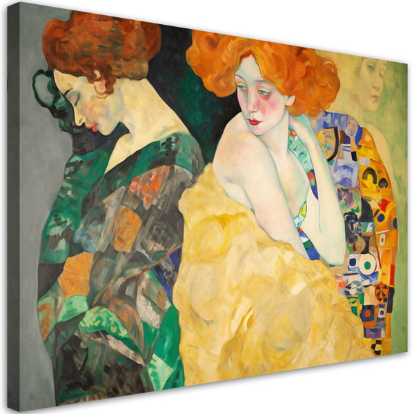 Kunstdruck auf Leinwand 'Klimt - Women Faces 1'