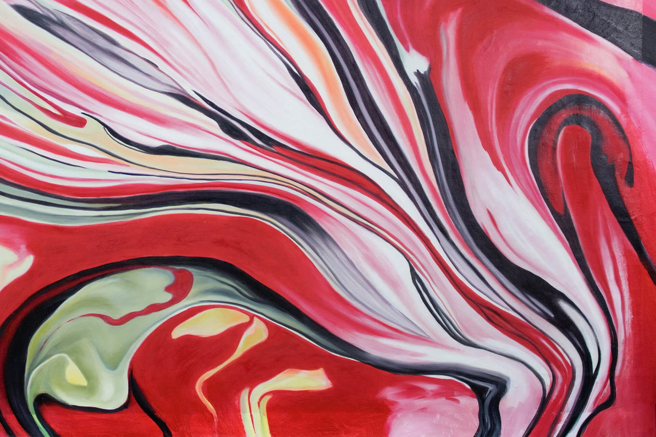 XXL Schilderij 'Lily of Love' | Handgeschilderd unicum komt in de ruimte goed tot zijn recht.
