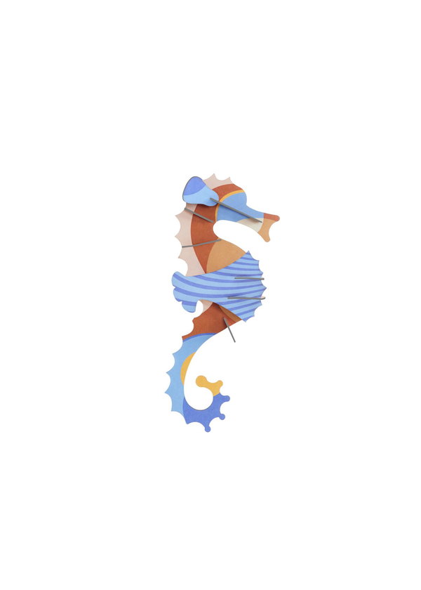 3D Wandobject gemaakt van karton 'Ocean Seahorse'