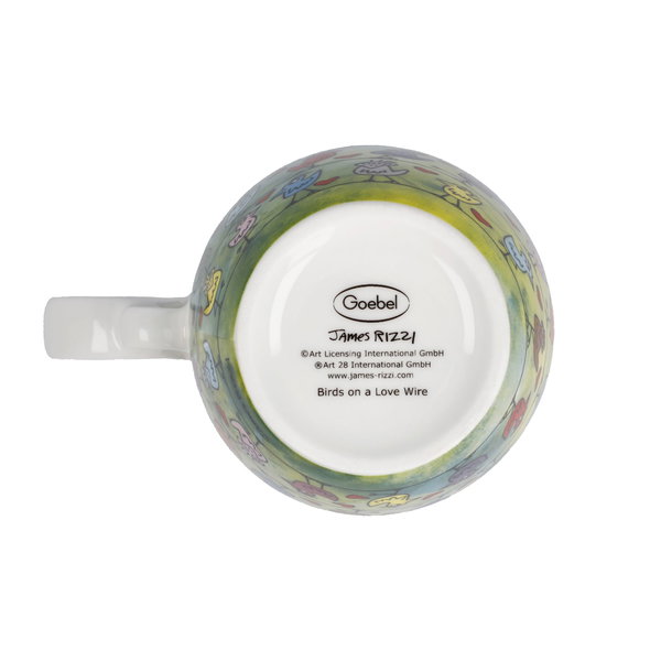 Goebel Teetasse mit Sieb und Deckel 'Birds on a Love Wire'