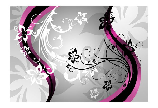 Selbstklebende Tapete 'Blumiges Muster (rosa)'