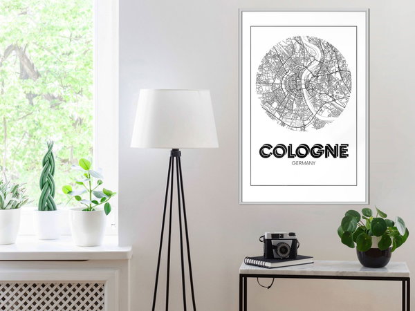 Poster 'City Map: Cologne (Round)'