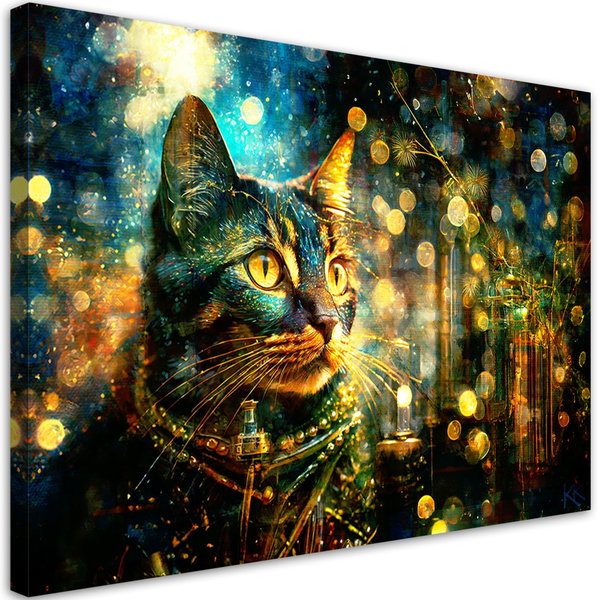 Kunstdruck auf Leinwand 'Mystical Feline in the Glow 2'