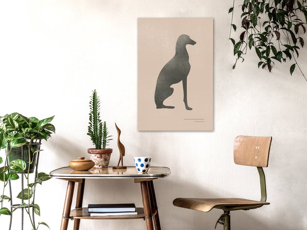Kunstdruck auf Leinwand 'Calm Greyhound Vertical'