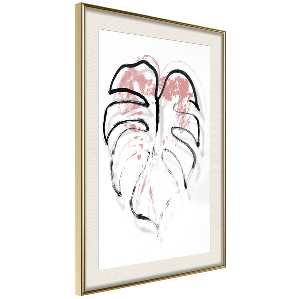 Poster 'Black Leaf Outline'