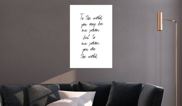 Kunstdruck auf Leinwand 'You're My World Vertical'