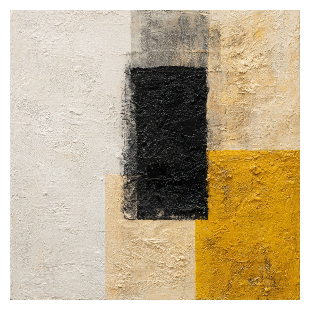 Handgeschilderd schilderij 'Autumn Block Abstraction 10' | incl. certificaat van echtheid komt in de ruimte goed tot zijn recht.