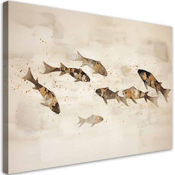 Kunstdruck auf Leinwand 'Koi Fish in Tranquil Water'