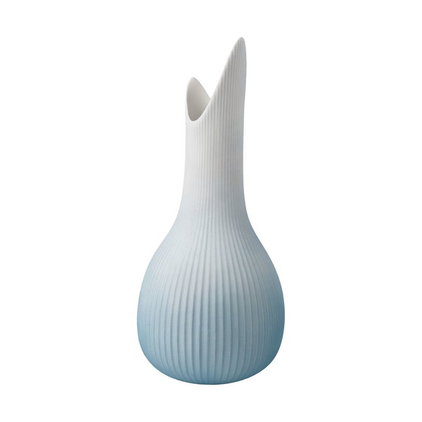 Porzellan Vase 'Azure Crest Raindrop' von Gabriele Strehle 11x25x11cm