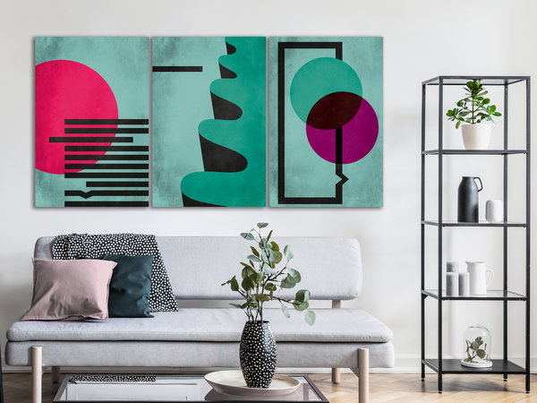 Kunstdruck auf Leinwand 'Space of Shapes (3-teilig)'