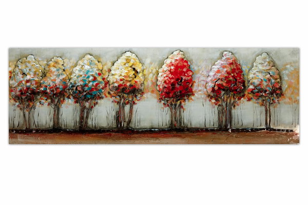 Metallbild 3D 'Bunte Allee' 150x50x4cm