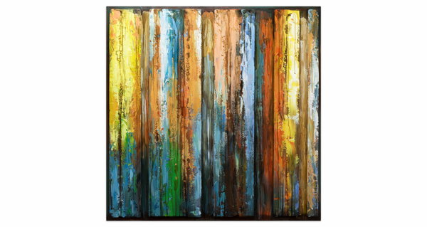 Metallbild 3D 'Flickering Candles' 80x80x4cm