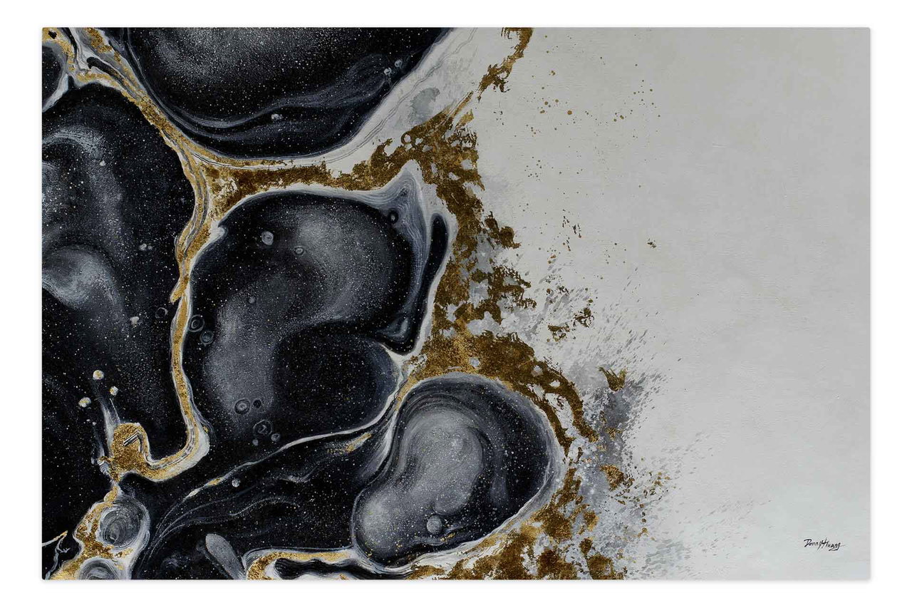 Olieverf schilderijen 'Modern Interpretation' | Handgeschilderd unicum 180x120cm komt in de ruimte goed tot zijn recht.